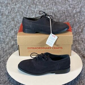 Camper Bowie Oxford Lace-Up Blue-Black Women's Flats